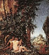 Albrecht Altdorfer Landscape with Satyr Family oil painting